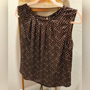 Worthington Sleeveless Print Blouse Size - L